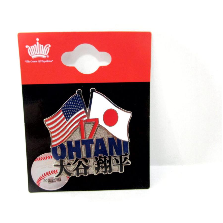 大谷翔平 LA ドジャース 日米友好 日の丸とアメリカ星条旗 ピンバッジ 