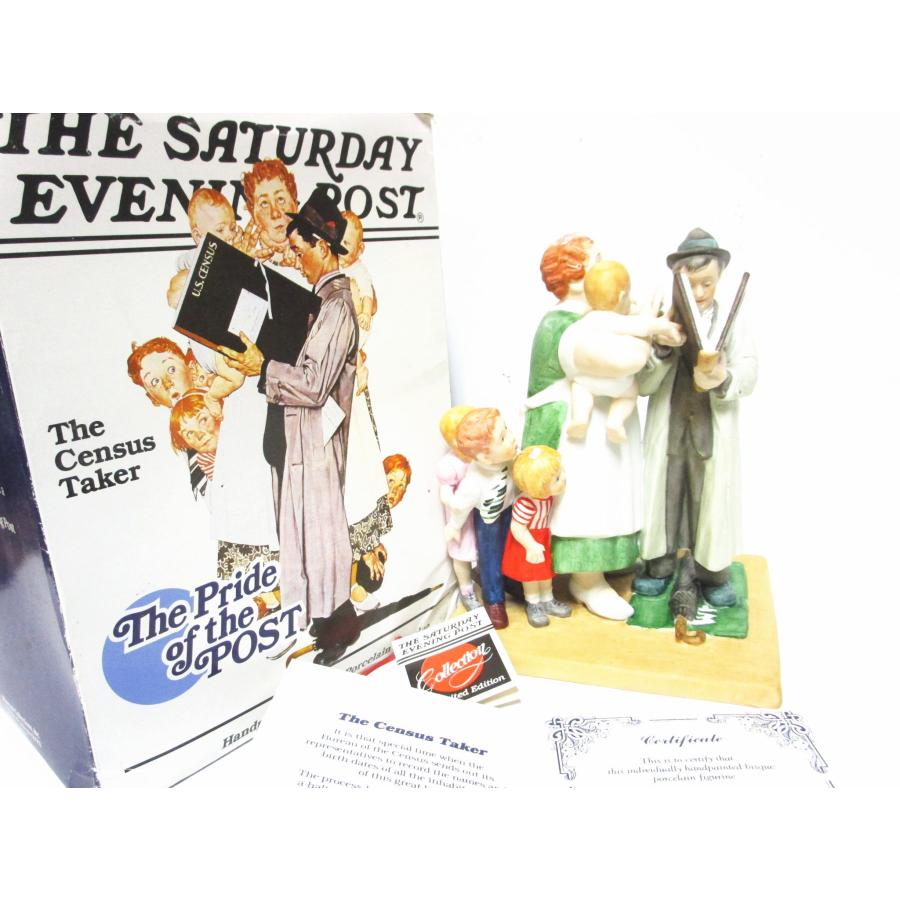 ノーマン・ロックウェル The Census Taker 国勢調査員と子だくさん家族 Saturday Evening Post フィギュア 1979年 フィギュアリン ヴィンテージの画像