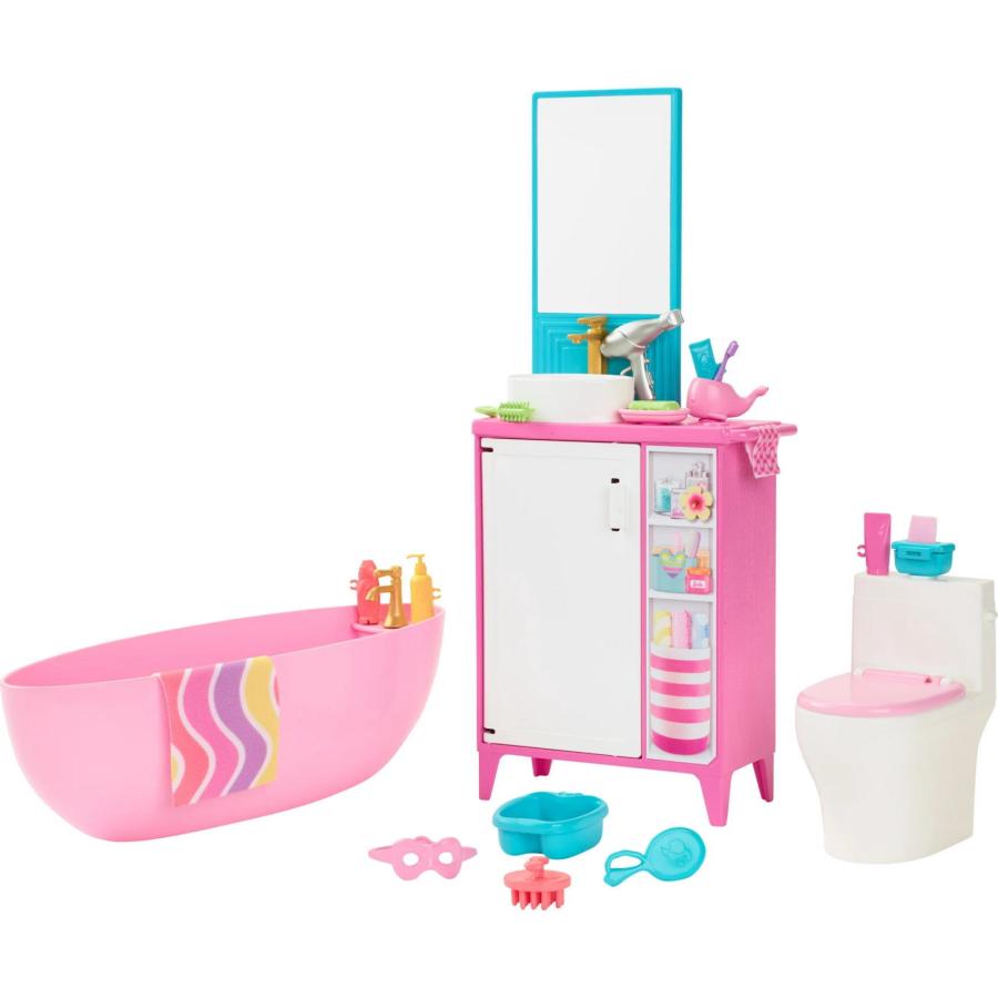 【セール】 バービー人形用 洗面台セット Barbie BATH VANITY バービー ワールド 浴室 トイレ アクセサリー付き プレイセット Barbie