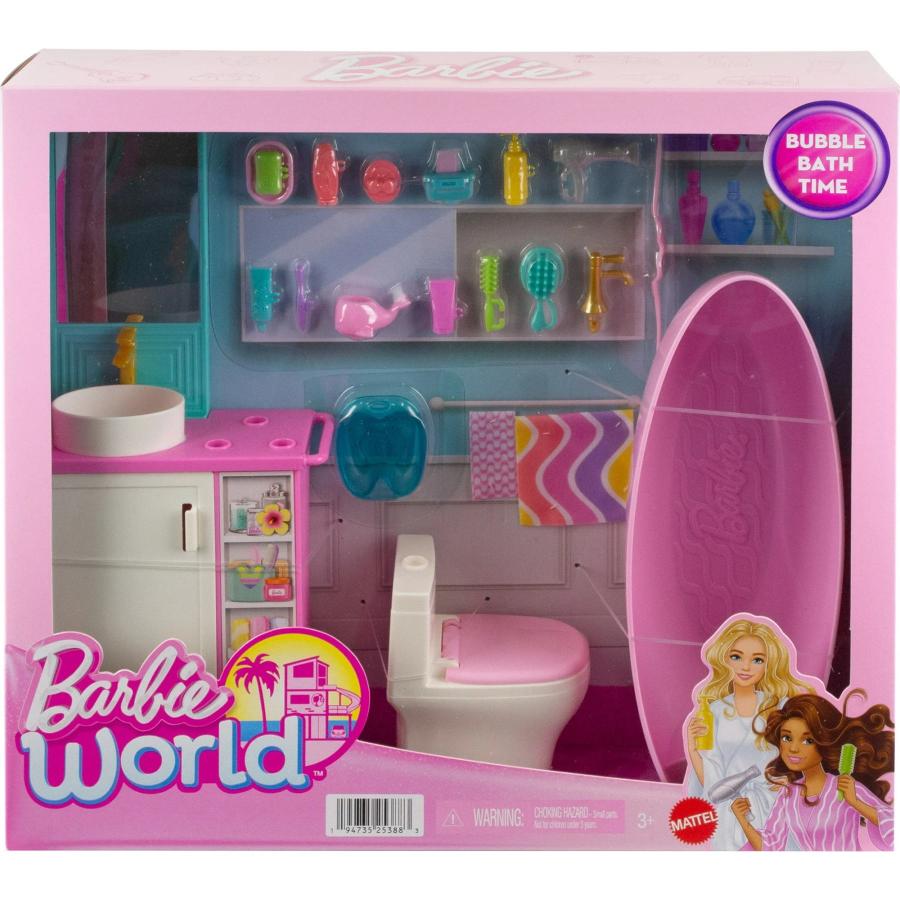 バービー ワールド 浴室 トイレ アクセサリー付き プレイセット Barbie