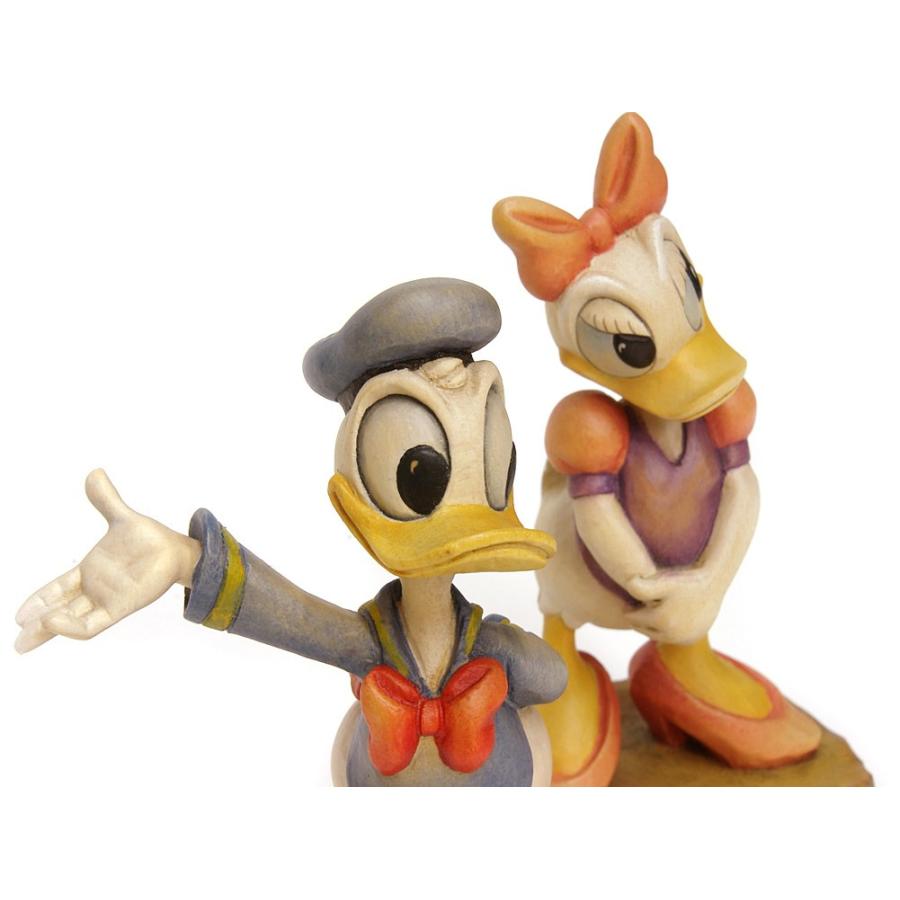 ANRI ドナルド&デイジー 木彫り フィギュアリン Lサイズ 2点セット