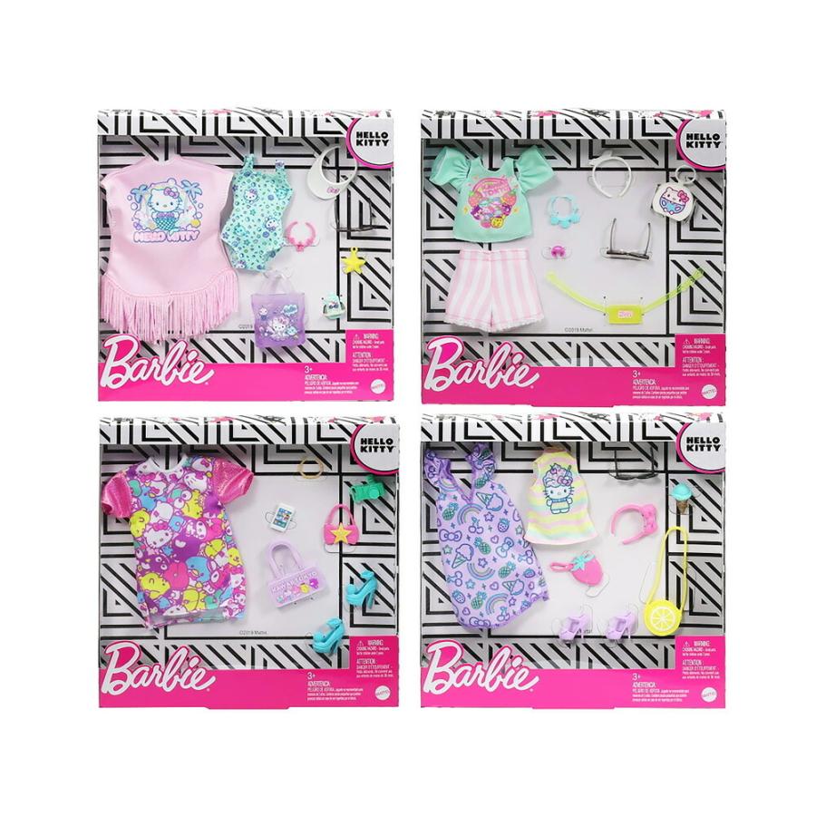 バービー ライセンスファッション ストーリー サンリオキャラクターズ ハローキティ 着せ替え 4点コンプリートセット マテル (GJG41 GJG42 GJG43 GJG44) の商品画像