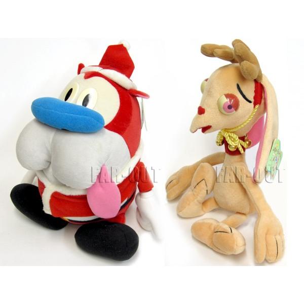 92年製レン&スティンピー ぬいぐるみセット① クリスマスバージョン Ren & Stimpy レンとスティンピー クリスマスファッション ぬいぐるみ