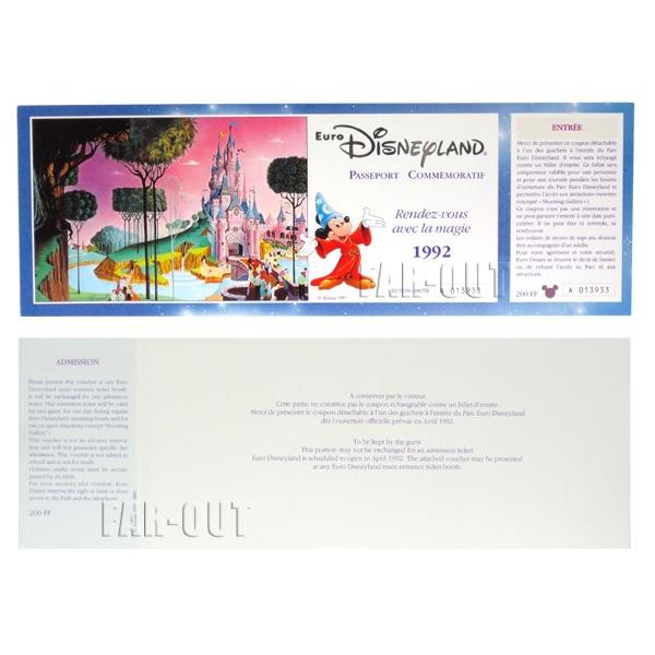 DLP ユーロディズニーランド 1992年 オープニング 記念パスポート チケットの画像