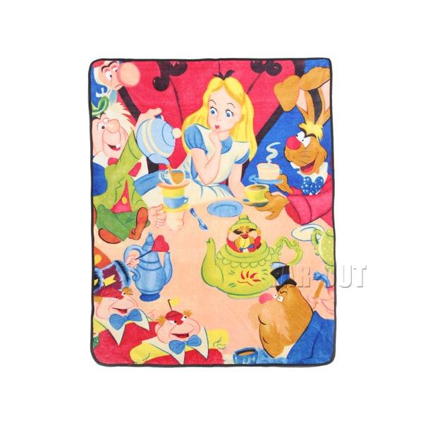 ふしぎの国のアリス ティーパーティー フリース スロー(ブランケット) 毛布 122cm x 152cm ラージサイズ