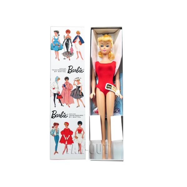 バービー Let's Play Barbie Dolls 復刻版 ブロンド スイムスーツ ドール 人形 w/ ファッション4点 コンプリートセット｜far-out｜02