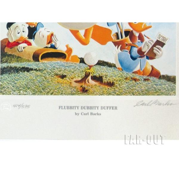 Carl Barks カール・バークス リトグラフ 版画 Flubbity Dubbity Duffer ゴルフ ドナルド&アンクル・スクルージ w/ヒューイ・デューイ・ルーイ｜far-out｜03