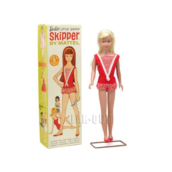 バービー スキッパー ブロンド レッドスイムスーツ 水着 ヴィンテージ 1963年 Skipper オリジナルボックス入り ドール 人形