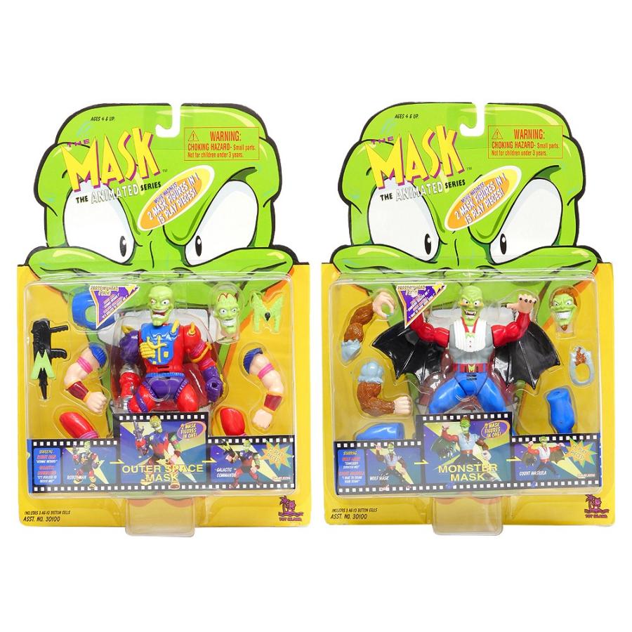 マスク・アニメーション 2-IN-1 MASK アクションフィギュア 6点セット ブリスターパッケージ The Mask The Animated Series 1997の画像