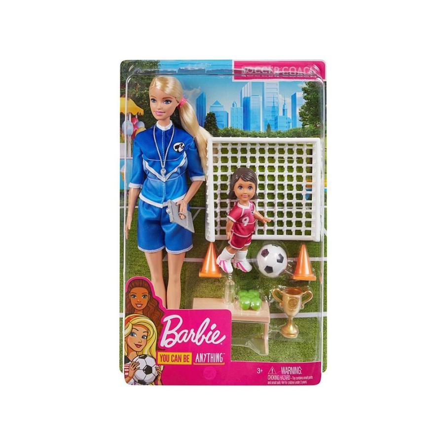 バービー サッカーコーチ プレイセット ドール 女の子のフィギュア付き ゴールキーパー 人形 Barbie Soccer Coach Dolls Playset (GLM47)｜far-out｜02