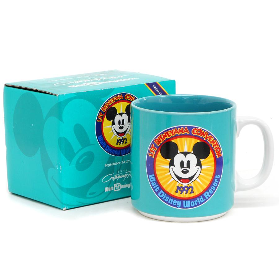 ディズニアナコンベンション 1992 ロゴ ミッキー プレート&マグカップ 直筆サイン入り 2点セット 絵皿 Disneyana Convention Plate & Mug Mickey_3