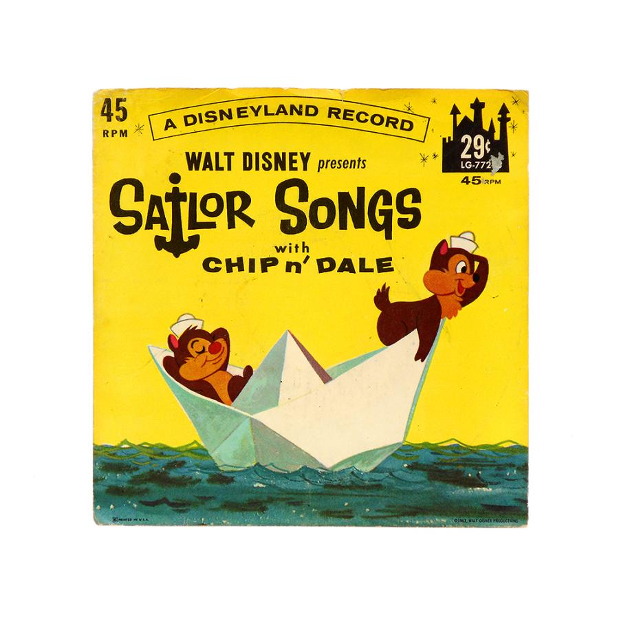 チップ&デール EPレコード Sailor Songs 1962年 ヴィンテージ 45 RPM Vinyl Record Chip & Dale Disneyland