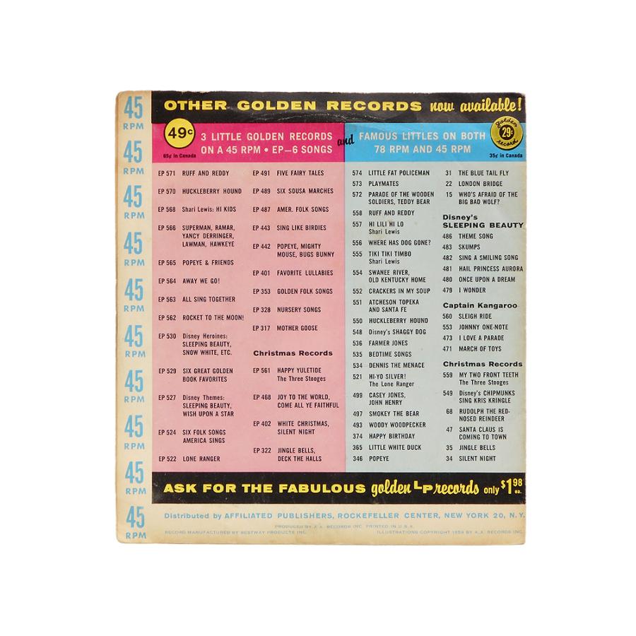 チップ&デール w/クラリス EPレコード Original Chipmunks 1959年 ヴィンテージ 45 RPM Vinyl Record Chip & Dale with Clarice｜far-out｜02
