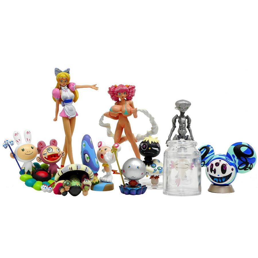 村上隆 海洋堂 フィギュア スーパーフラットミュージアム ロサンジェルスエディション コンプリート10点セット ディスプレイケース付き 村上隆 海洋堂