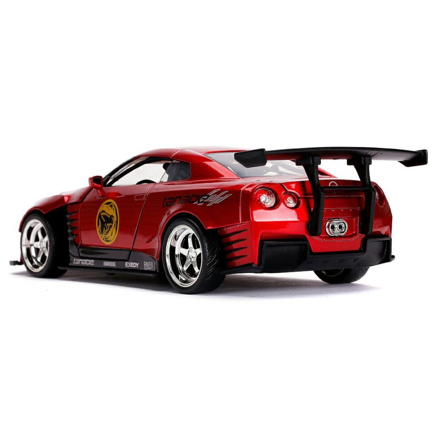 パワーレンジャー レッドレンジャー フィギュア付き メタルダイキャスト ミニカー 2009 日産 GT-R (R35) 1/24スケール 赤 Nissan GTR Power Rangersの画像
