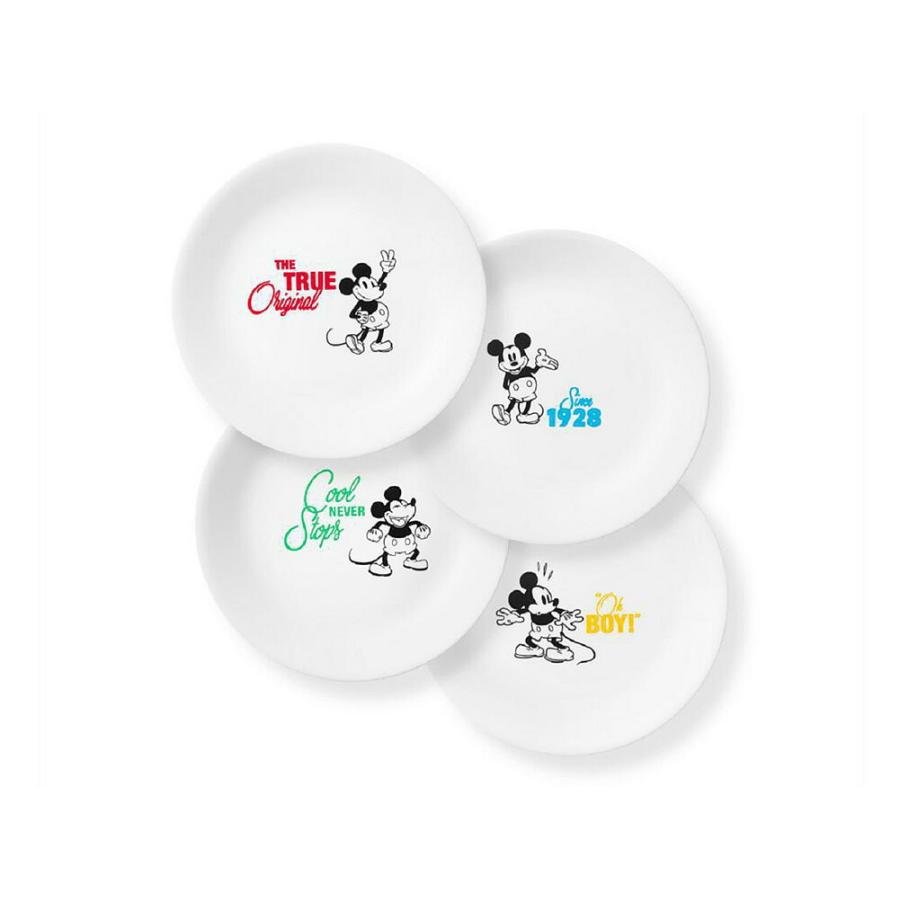 ミッキーマウス コレール サラダ菜一皿 4色仕かける 亜米利加製 皿 Corelle 8.5inch Salad Plate Mickey Mouse
