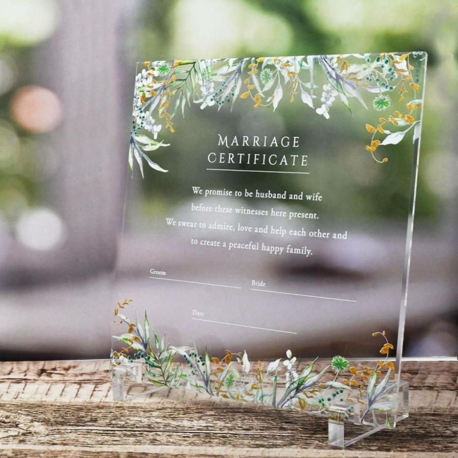 結婚式 結婚証明書 アクリル結婚証明書 グリーナ Acrylic Mc Greena 結婚式グッズ ギフトのお店 Farbe 通販 Yahoo ショッピング