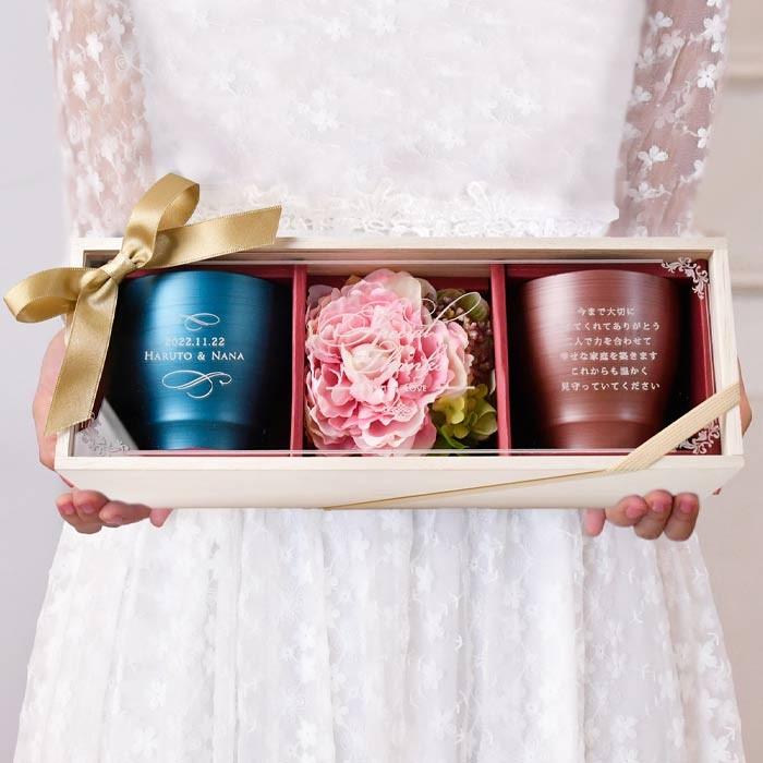 両親 プレゼント 結婚式 名入れアクリル木箱 フリーカップフラワー 洋 カップ ペア Fcf 002 結婚式グッズ ギフトのお店 Farbe 通販 Yahoo ショッピング