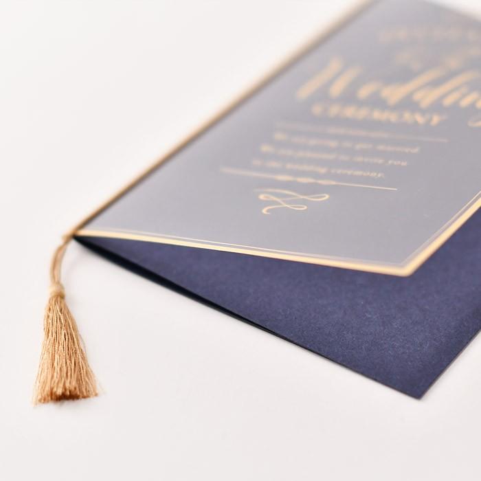 結婚式 招待状 手作り / 招待状DIY手作りセット「クレール」（10名様分） / 金箔 タッセル クリア |  | 03