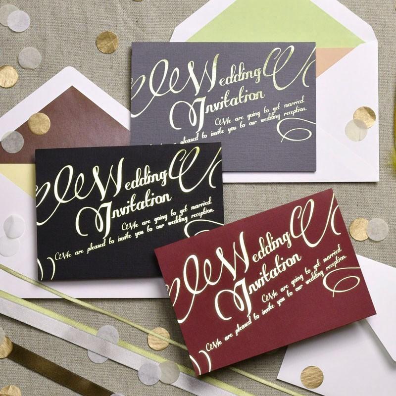 結婚式 招待状 手作り 招待状手作りセット イリス ダーク 1名様分 金箔 ダークカラー Hm I Irisdark 結婚式グッズ ギフトのお店 Farbe 通販 Yahoo ショッピング