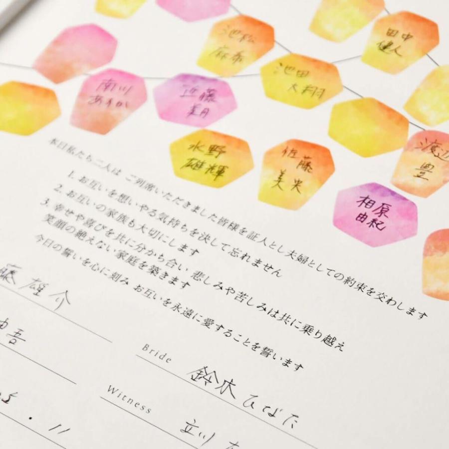 結婚証明書 誓いの言葉 宣誓文 オリジナル文 サイン 写真入り 挙式 結婚式「ゲスト参加型 イラストフォト結婚証明書 ランタン」 |  | 08