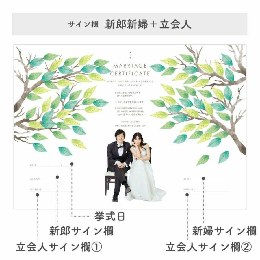 結婚証明書 誓いの言葉 宣誓文 オリジナル文 サイン 写真入り 挙式 結婚式「ゲスト参加型 イラストフォト結婚証明書 ツリー」 |  | 06