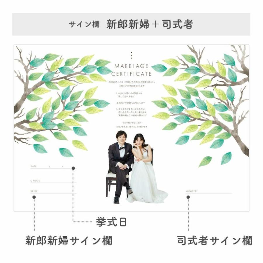 結婚証明書 誓いの言葉 宣誓文 オリジナル文 サイン 写真入り 挙式 結婚式「ゲスト参加型 イラストフォト結婚証明書 ツリー」 |  | 07