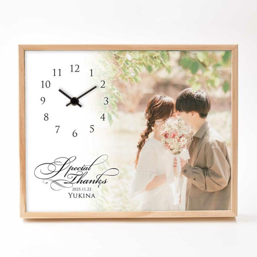結婚式 両親 プレゼント 時計 メッセージ 写真入り時計 入籍 初任給 ギフト / オリジナル文字盤 写真入時計 「ウェディングフォトクロック」 |  | 05