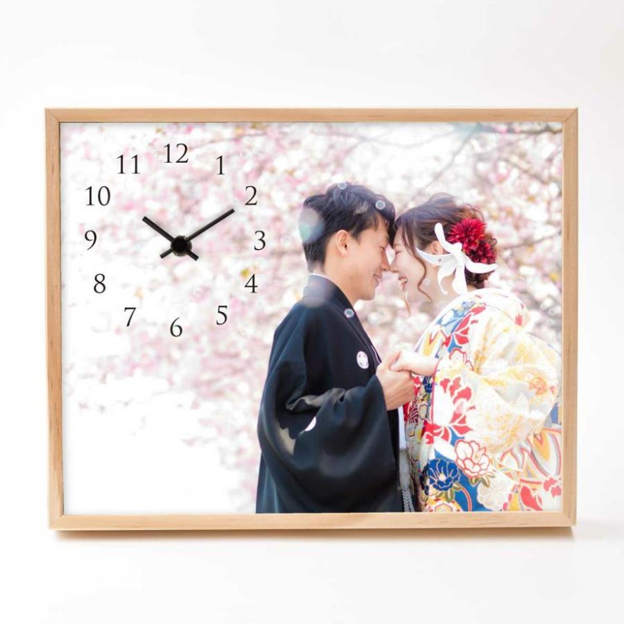 結婚式 両親 プレゼント 時計 メッセージ 写真入り時計 入籍 初任給 ギフト / オリジナル文字盤 写真入時計 「ウェディングフォトクロック」 |  | 06