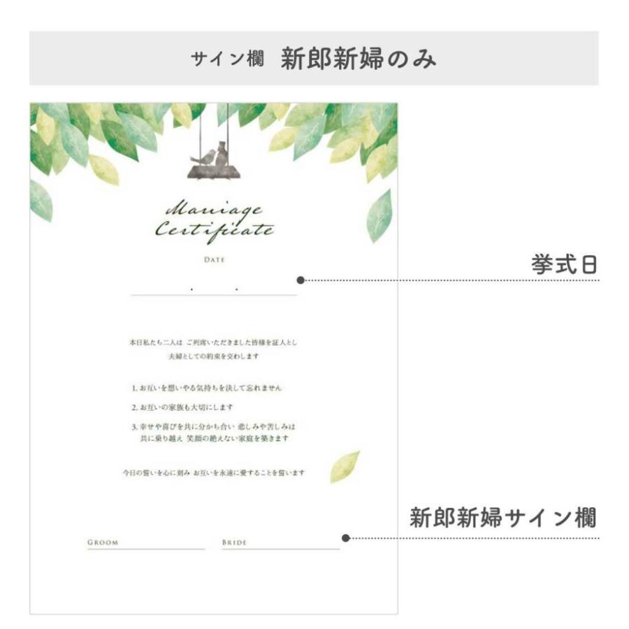 ゲスト参加型】 結婚証明書 人前式 宣誓文 オリジナル文 サイン 誓約書