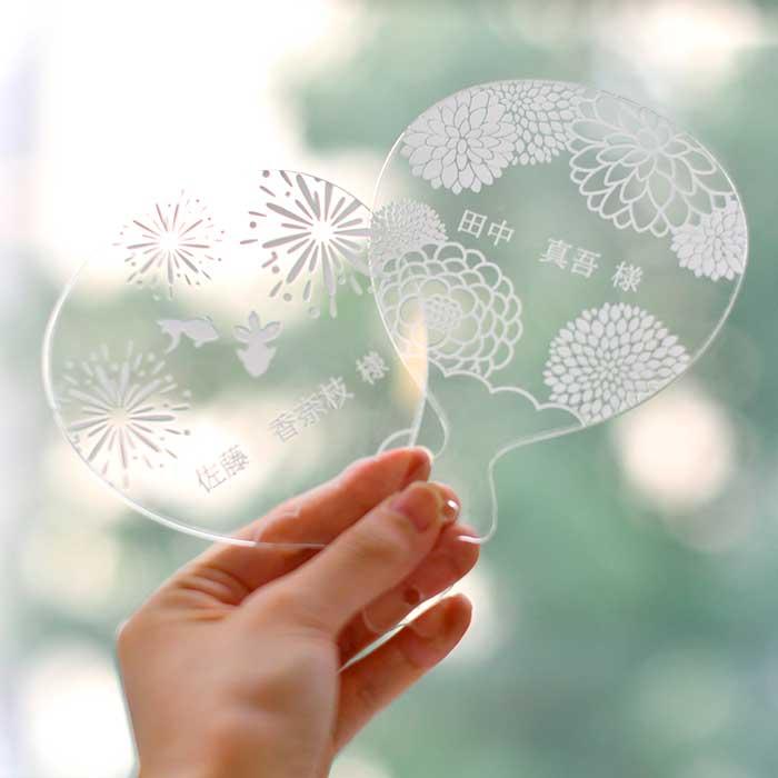 結婚式 席札 クリアでかわいい ミニうちわ型のアクリル席札 1名様分 完成品 オーダー Od C Clearuchiwa 結婚式グッズ ギフトのお店 Farbe 通販 Yahoo ショッピング