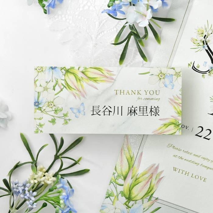 席札 「イニシャルフラワー」（印刷込 完成品）／結婚式・イベント・パーティー・謝恩会 |  | 02