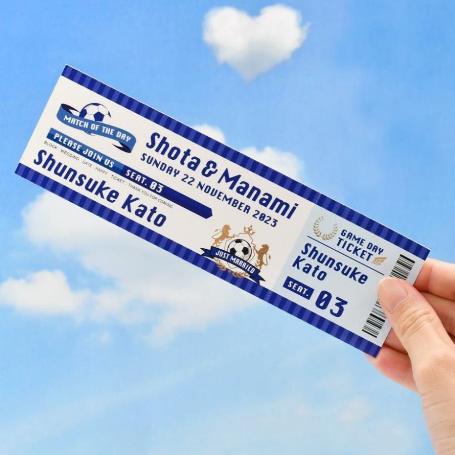 半券付きチケット風エスコートカード「サッカー」 : ファルベ結婚式