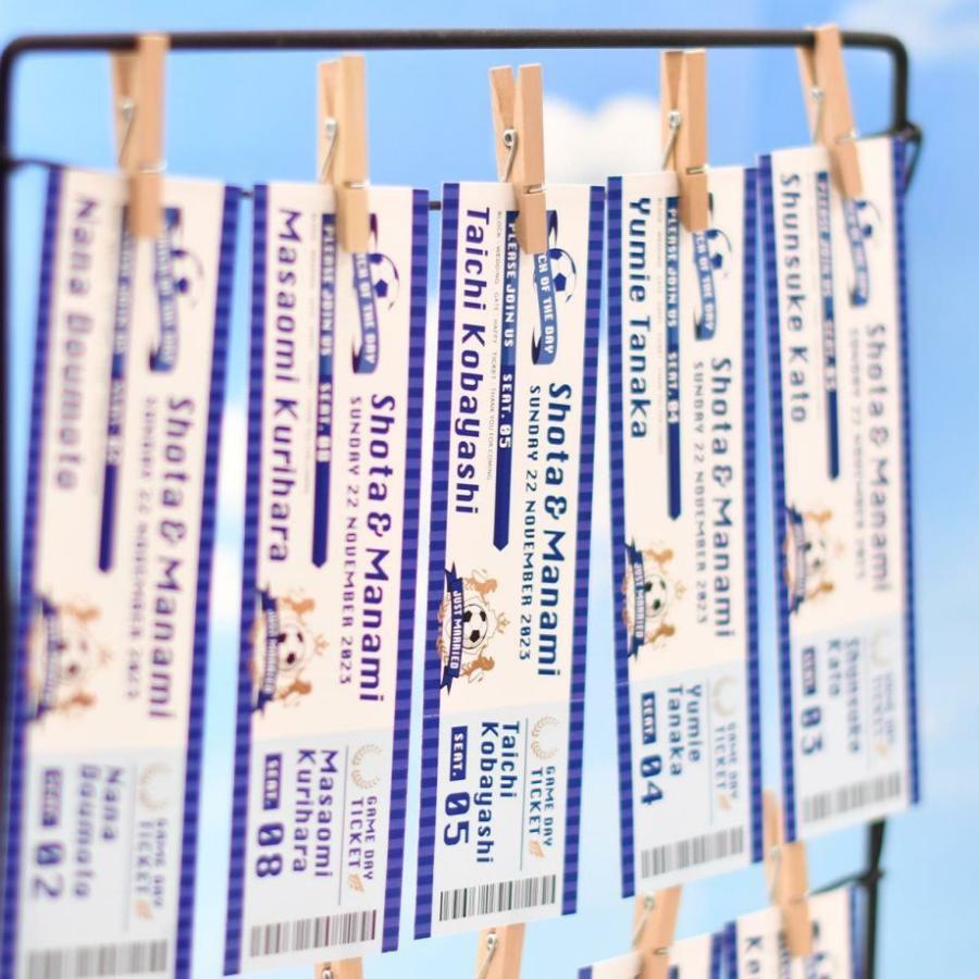 半券付きチケット風エスコートカード「サッカー」 : ファルベ結婚式