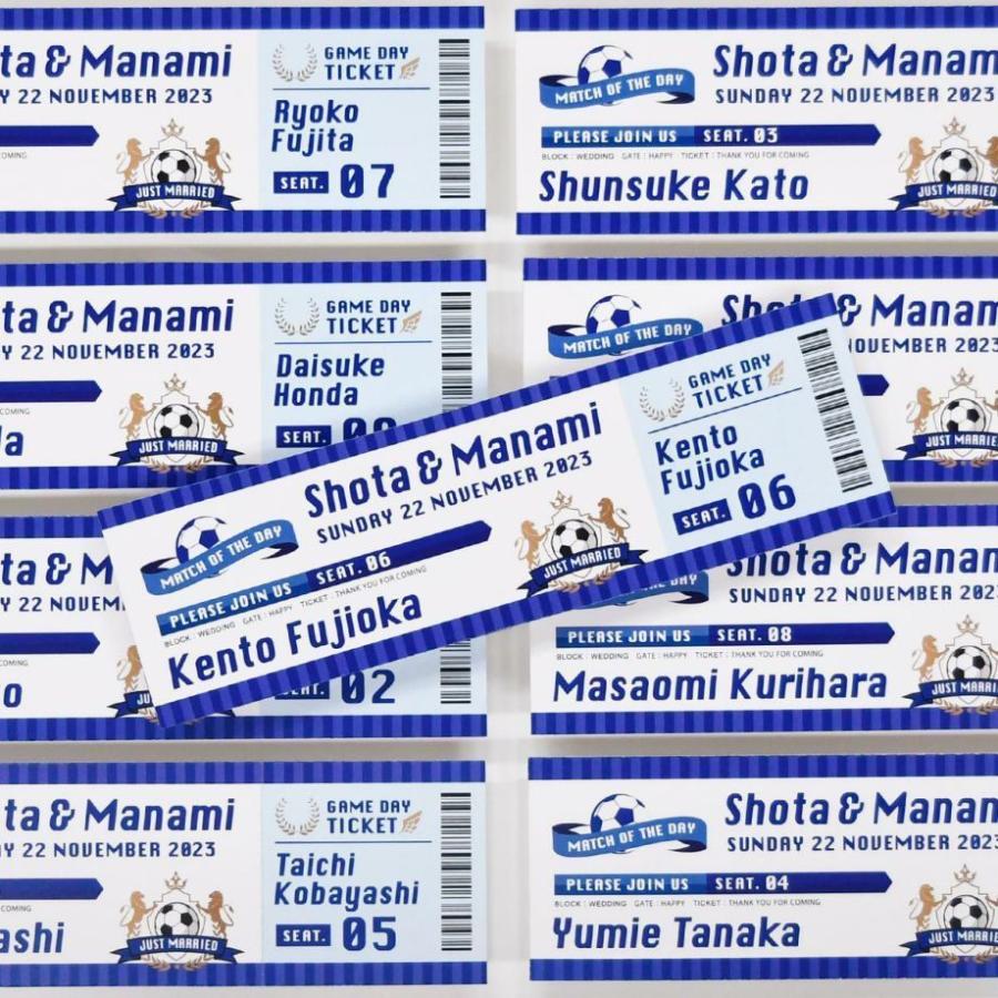 半券付きチケット風エスコートカード「サッカー」 : ファルベ結婚式