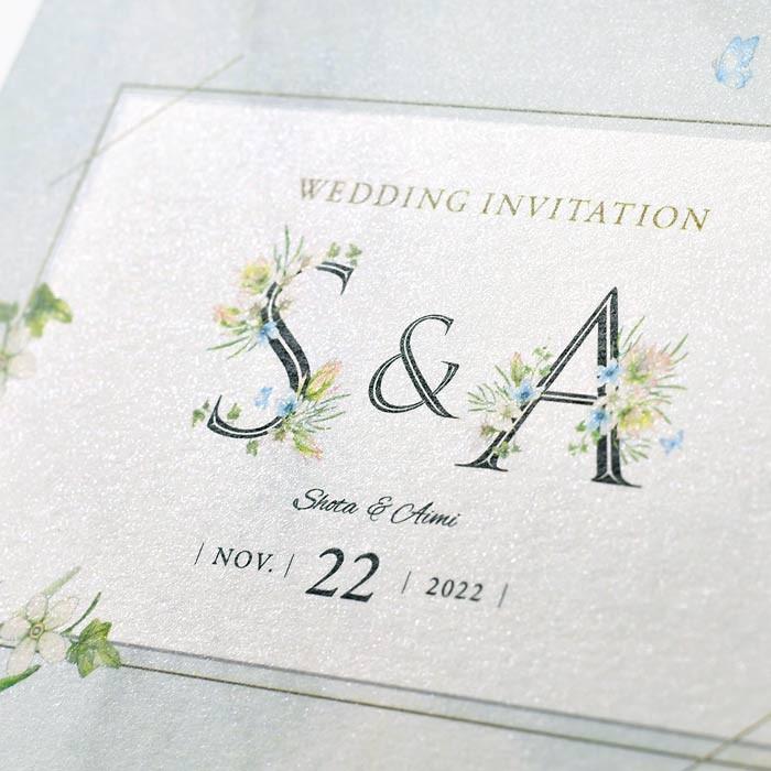 招待状 「イニシャルフラワー」（入力印刷込）/ 結婚式 |  | 02