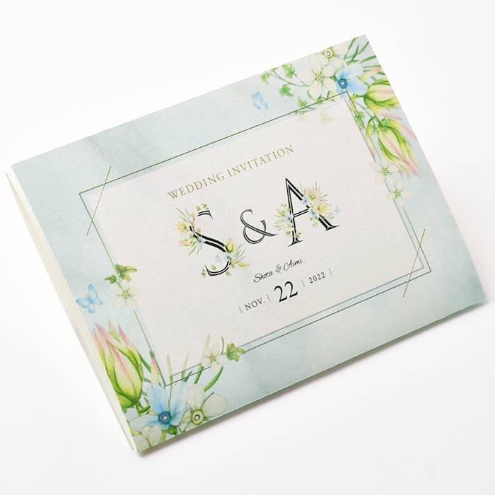 招待状 「イニシャルフラワー」（入力印刷込）/ 結婚式 |  | 04