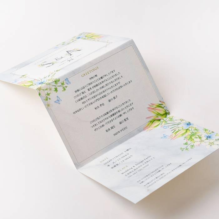 招待状 「イニシャルフラワー」（入力印刷込）/ 結婚式 |  | 05