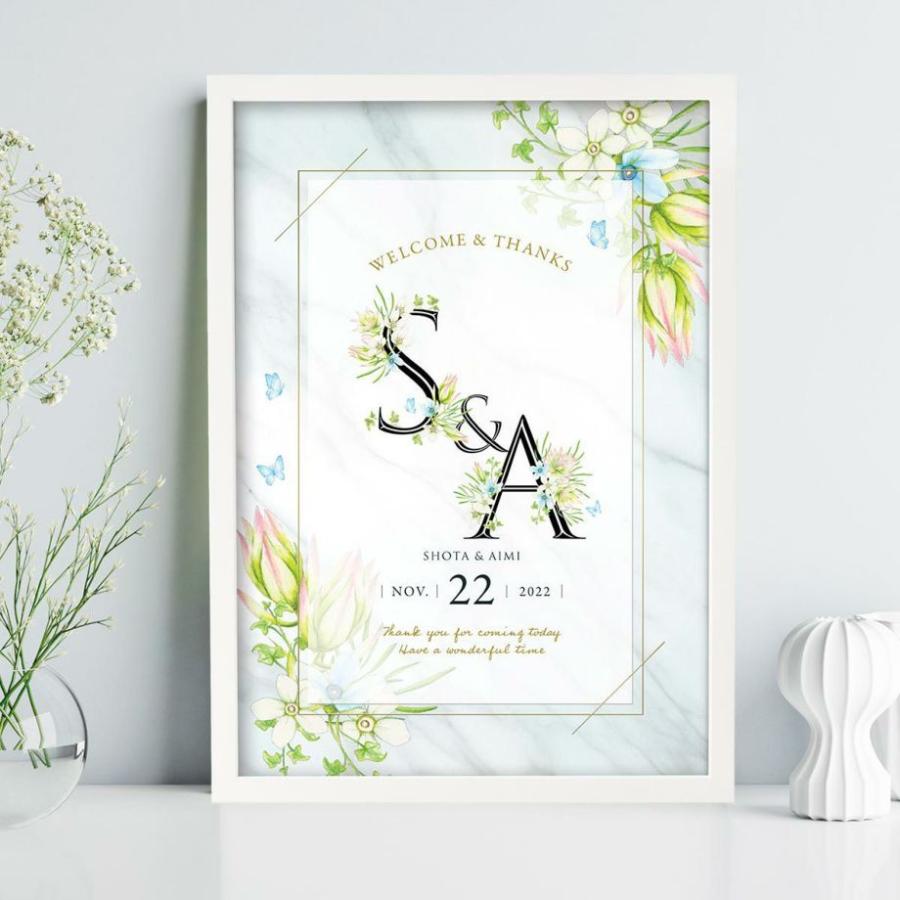 即日出荷対応休止中 / イニシャルフラワーウェルカムボード※ / 結婚式 ウェルカムボード | 