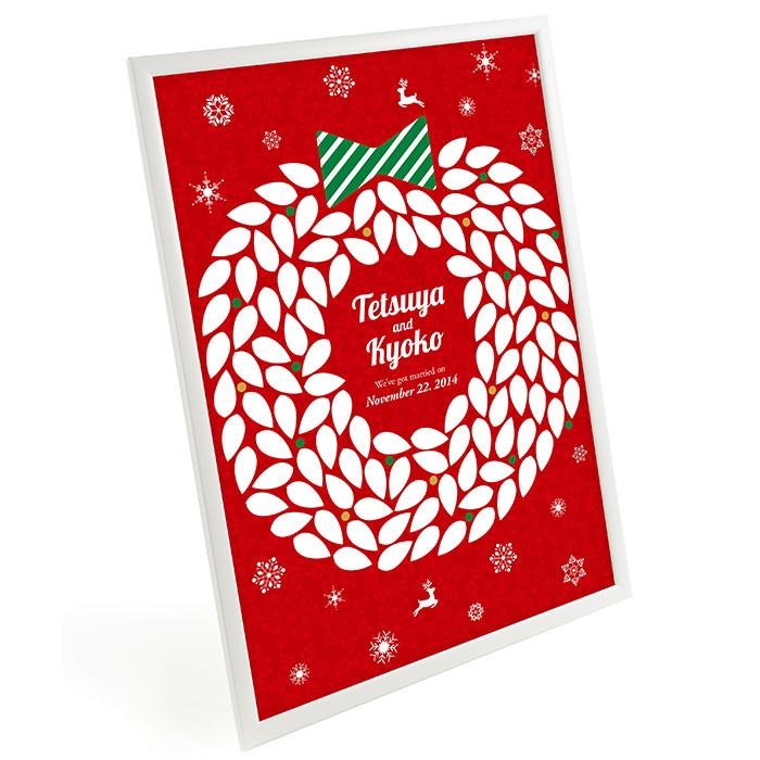 結婚式 ウェルカムボード 寄せ書きメッセージボード クリスマスリースレッド 115名迄対応 B2サイズ 二次会 パーティー Ym Christmaswreathred 結婚式グッズ ギフトのお店 Farbe 通販 Yahoo ショッピング
