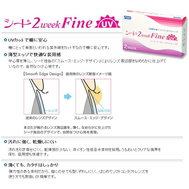 Seed ２weekfineuv ツーウィークファインuv １箱６枚入り 片眼３ヶ月分 ２週間使い捨てコンタクトレンズ Contact Lens 726981 ファルコン コンタクト ヤフー店 通販 Yahoo ショッピング