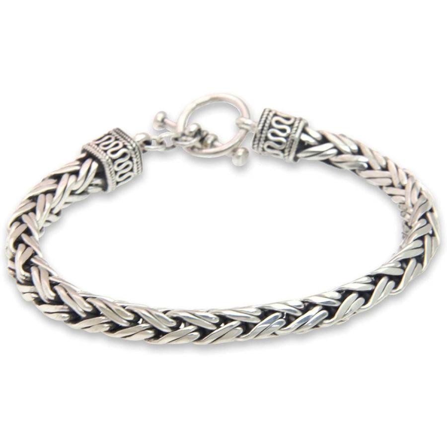 美品 Novica 925スターリングシルバーメンズチェーンブレスレット 8 75インチ Passion ブレスレット Hakunamatatagrill Com