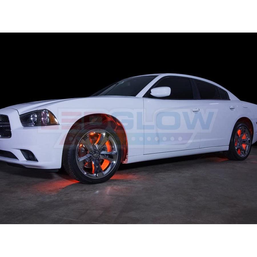 最新コレックション Ledglow 4 Pcオレンジ色ledホイールウェル フェンダーアクセント車 トラック用ネオン照明キット 6パターン 音楽モード 24 Escape Queエクゾ ル 耐水性フ 超特価激安 Www Aqtsolutions Com