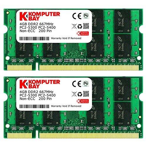 人気ブラドン 667MHz　PC2-5300　4GBX2　 Komputerbay　8GBメモリ　2枚組　DDR2 DUAL 増設メモリ　8GB　デュアル ノート　パソコン用 SODIMM 200pin メモリー