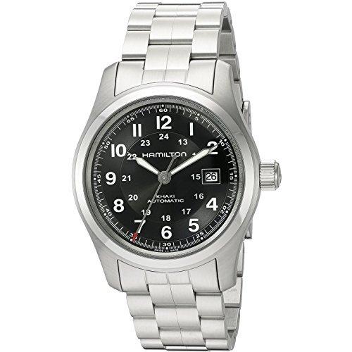 代引き人気  ハミルトンh70515137カーキフィールド自動メンズ時計???ブラックダイヤル 腕時計