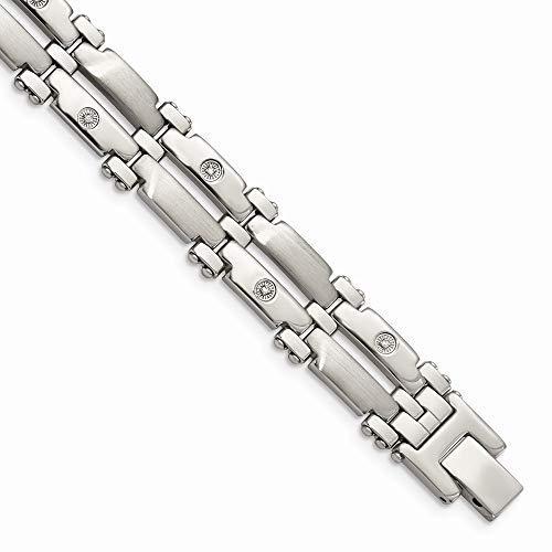 【2021春夏新作】 ホワイトゴールド 14K つや消し ステンレススチール CARATS ICE ダイヤモンド お父さんへのギフ ファインジュエリー リンク メンズ 8.5インチ ブレスレット ブレスレット 【2021春夏新作】 ホワイトゴールド 14K つや消し ステンレススチール CARATS ICE ダイヤモンド お父さんへのギフ ファインジュエリー リンク メンズ 8.5インチ ブレスレット ブレスレット