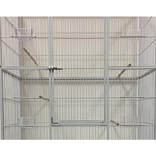 Large Wrought Iron Metal Bird Flight Cage Aviary With Removable Rolling Stand%カンマ% White Vein - 32-Inch by 19-Inch by 64-Inch by Mcage｜fareastincjp｜02