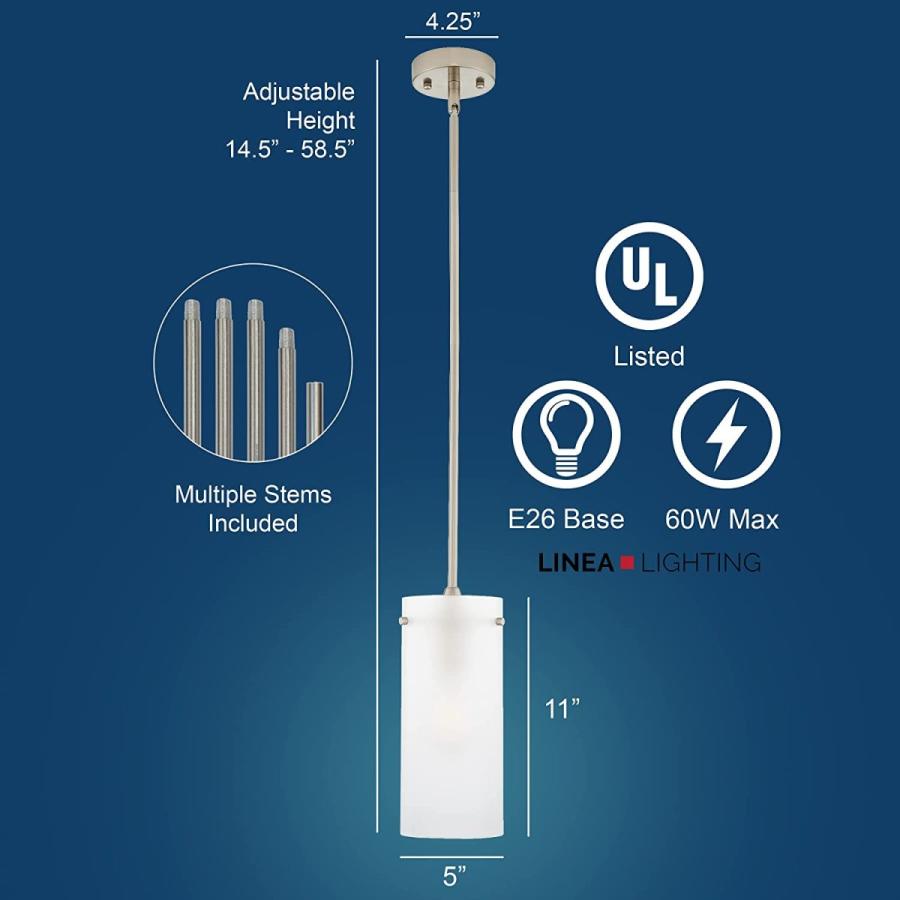 一部予約販売】 di Linea Liara LL-P312F-BN シルバー L LL-P312F-BLK 曇りガラスのシリンダー付き  棒状のステムを吊り下げるペンダントランプ 電球は1つ 大型 エフィメロ ペンダントライト - www.collectiviteslocales.fr