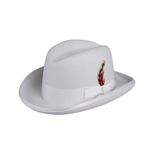Godfather Homburg Fedora Hat inホワイト カラー: ホワイト