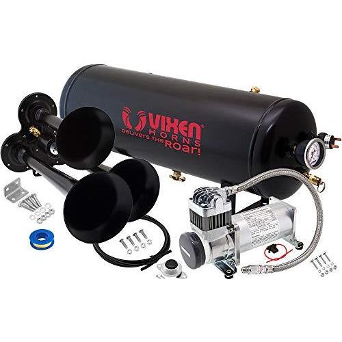 Vixen Horns Train Horn Kit for Trucks/Car/Semi。完全なオンボードシステム-200 psi空気圧縮機%kyama%2.5ガロンタンク%kyama%3トランペット。超大音量dB ホーン Vixen Horns Train Horn Kit for Trucks/Car/Semi。完全なオンボードシステム-200 psi空気圧縮機%kyama%2.5ガロンタンク%kyama%3トランペット。超大音量dB ホーン